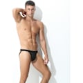 Miniatyrbild 3 av 4: 2025 Senaste Modell Herr Genomskinlig Fisknäts Jockstrap Underkläder Mesh Jock Strap G-String Trosor Underbyxor Svart Stor