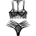 Miniatyrbild 3 av 4: 2025 Senaste Modell Underkläder Underkläder Gren Kvinnor Set Broderi BH Öppen G-String + Spets Tanga BH S-3XL