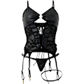 Miniatyrbild 1 av 4: 2025 Senaste Modell Dam Läder Sexig Exotisk Underkläder G-String Set Underkläder Stygg Erotisk Negligé