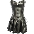 Miniatyrbild 1 av 5: 2025 Senaste Modell Underkläder Dam Faux Läder Korsett Steampunk Sexig Overbust Plus Size Burlesk Korsett Underkläder Bustier Mini Klänning