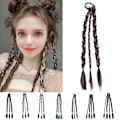 Miniatyrbild 1 av 5: 2025 Senaste Modell Box Braids Peruker Hästsvans Lekfull och Söt Simulation Syntetisk Box Braid Hästsvansförlängningar Box Braids Wrap Ar