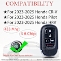 Miniatyrbild 2 av 5: Smart Nyckel Fob Fjärrkontroll Ersättning Passar för 2023 2024 2025 Honda CR-V Pilot HRV KR5TP-4 Proxy Nyckellös Ingång Fjärrkontroll Tryck Start