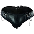 Miniatyrbild 1 av 4: 2025 Senaste Modell Herr Jockstrap Konstläder Tanga Kalsonger G-String Låg Midja Påse Kalsonger Bulge Butt Flaunting Underkläder A-svart One Size