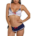 Miniatyrbild 1 av 5: 2025 Senaste Modell Damunderkläder Outfit Cosplay Anime Sailor Kostym Skolflicka Uniform Heta Underkläder Volanger Rosett Nattkläder Vit Sm