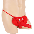 Miniatyrbild 2 av 5: 2025 Senaste Modell Herrunderkläder Elefant Snabel Stringtrosa för Män G-String Roliga Jul Alla Hjärtans Dag Presentidéer Röd