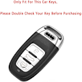 Miniatyrbild 5 av 5: Nyckelfodral Passar Audi A3 A4 A5 A6 A7 A8 S5 Q3 Q5 Q7 TT Nyckelskal 3 Knappar Nyckellös Fjärrkontroll Smart Bilnyckel Fodral Skydd