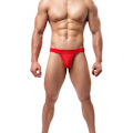 Miniatyrbild 4 av 5: 2025 Senaste Modell Herr Atletisk Support Kalsonger Jockstrap Underkläder Elastisk Nylon Påse Bikini Kalsonger Svart+röd+blå Medium