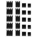 20 stk. sorte aluminiumskøleplader CPU-køler med tape til Raspberry Pi 2/3/4 3b 4B