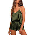 Miniatyrbild 2 av 4: 2025 Senaste Modell Pyjamas för Kvinnor Siden Sovkläder Sexiga Underkläder Satin Cami Shorts Set Nattkläder S-3XL