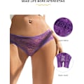 Miniatyrbild 4 av 4: 2025 Senaste Modell Dam Plus Size Cheeky Trosor Spets G-String Trosor Kant Boyshort Underkläder T-Back Underbyxor Lila 4X-