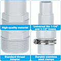 Miniatyrbild 3 av 5: Högkvalitativt, helt nytt 4-pack Universal Combo Poolslangadapter 1-1/4\" eller 1-1/2\" Poolpumpslanganslutning Ersättning med klämmor