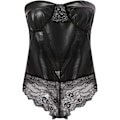 Miniatyrbild 5 av 5: 2025 Senaste Modellen Underkläder för Kvinnor Konstläder Teddy Bodysuit Underkläder Sexig Hel Babydoll Med Par Handskar Set Exotiska Nattkläder