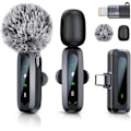 Miniatyrbild 1 av 5: Trådlös Mini Mikrofon för iPhone 15/16, iPad, Android, Trådlös Lavalier Mikrofon med Brusreducering, Portabel USB C Slagmikrofon för Vi