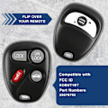 Miniatyrbild 4 av 5: Nyckelbricka Ersättning för 1996 1997 1998 1999 2000 2001 2002 Buick Cadillac Chevrolet GMC Oldsmobile Pontiac Fjärrkontroll, 4-Knapps 256787