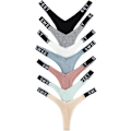 Miniatyrbild 1 av 5: 2025 Senaste Modell Dam 7-pack G-string Trosor Cheeky Låg Midja Bokstavstryck Tejp Underkläder Paket Trosor Kalsonger Flerfärgade Medium