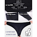Miniatyrbild 4 av 4: 2025 Senaste Modell Dam Trosor Sömlösa Stringtrosor Osynliga G-string Underkläder Svart (3-pack) 8