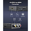 Miniatyrbild 2 av 5: Högkvalitativ helt ny RCA till HDMI, AV till HDMI-omvandlare, 1080P Mini RCA Komposit CVBS Video Ljudomvandlaradapter som stöder P