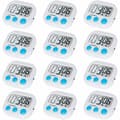 Digital kökstimer, matlagningstimer, stor display, stark magnetisk baksida, högt larm, nedräkningstimer för barn, bakning, träning, spel - 12-pack