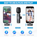 Miniatyrbild 2 av 5: 2-pack Trådlös Mikrofon USB C för iPhone 15-16 Android-telefon, Professionell Typ C Lavalier Mikrofon Mini Mygga för Intervjuinspelning