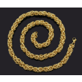 Miniatyrbild 1 av 4: Guld Kejsarlänk halsband i rostfritt stål med 18k  guldplätering 8mm tjock, 55cm lång