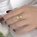 Miniatyrbillede 3 af 5: Moderigtig fjer ring, rustfrit stål ring