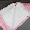 Miniatyrbillede 3 af 5: Nyfødt tæppe Baby-indpakningstæppe Strikket sovepose-tæppe
