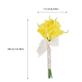 Miniatyrbillede 1 af 2: Høj Simulation Calla Lily Brudebuket Bryllup Kunstige Blomster Fest Hjem Dekoration (Gul)
