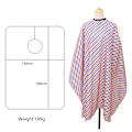 Miniatyrbilde 4 av 6: Salong Kapp Polyester Hårklipp Forkle Hårklipp Kapp, 57”x63”, Rød, Blå og Hvite Striper