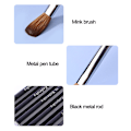 Miniatyrbillede 5 af 6: Sort Metal Design Sable Akrylpensel til Neglekunst Manicure DIY Salon & Hjemmeværktøj