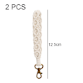 Miniatyrbillede 2 af 5: 2 stk Boho Makramé Nøglering Armbånd Håndlavet Wristlet Nøglering Nøglering Holder Håndledsrem