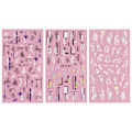 Miniatyrbild 1 av 5: Blomster Nagelsticker Dekaler 5D Nagelkonstmaterial Självhäftande DIY Akryl Nagelkonst, 3 Ark, 10.5*6cm