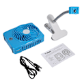 Miniatyrbillede 2 af 8: 3,5W USB Mini Bærbar Kvadratisk Elektrisk Fan Bord med Klipsbase til Hjemmekontorbrug