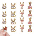 Miniatyrbillede 1 af 6: 16 stk. glitrende diamant-legering 3D kanin krystal DIY negledekoration