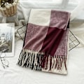Miniatyrbillede 5 af 7: Dametøj Lang Plaid Tæppe Chunky Oversized Vinter/Efterår Varmt Sjal Stor Tartan Sjal Wrap Shawl