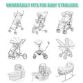 Miniatyrbild 7 av 7: Myggnät för barnvagn - 3-pack Hållbart Myggnät för Barnvagn - Myggnät för Barnvagnar, Vaggor, Spjälsängar, Lekhagar och Bärbara Minispjälsängar