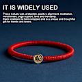 Miniatyrbilde 3 av 5: Håndlaget flettet snor armbånd | Justerbart unisex vennskapsbånd for menn og kvinner rødt tau armbånd