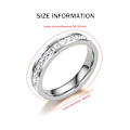 Miniatyrbillede 2 af 6: 4 mm Titanium Evighedsring til Kvinder med Kubisk Zirkonia - Jubilæums- og Forlovelsesring - Størrelse 5-8