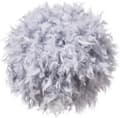 Feather-light shade for ceiling pendant lamp, fluffy lampshade for table lamp and floor lamp, bedroom diameter 30cm, grey