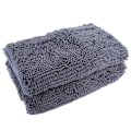 Miniatyrbillede 2 af 2: 2 stk. / sæt Chenille Anti-slip Vandabsorberende Skridsikker Måtte Badeværelse Stue (Mørkegrå)