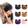 Miniatyrbilde 1 av 6: 6 stk Hodebånd for Kvinner Boho Bredt Hodebånd Knutet Hode Wraps Turbaner Hårtilbehør