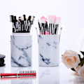 Miniatyrbillede 4 af 8: Bærbar Make Up Penselholder, Kosmetik Pensel Spand Opbevaring Cylinder PU Læder Kosmetik Make Up Kop Organizer til Skrivebord og Rejse