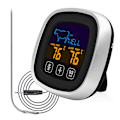 Miniatyrbild 1 av 8: Digital kötttermometer med stor pekskärm LCD, med lång sond, kökstimer, bakgrundsbelysning Omedelbar avläsning för rökare Köksgrillugn, grill