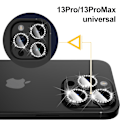 Pikkukuva 3 / 5: iPhone 13 Pro/13 Pro Max Linssisuoja Bling Timantti Musta musta