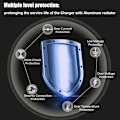 Miniatyrbillede 1 af 5: 12V 6A LCD Skærm Bil Motorcykel Reparation Fuldt Intelligent Batterilader Blå EU