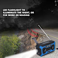 Miniatyrbild 7 av 8: Handvevad Nödradio AM/FM Växling Batteriindikator Ficklampa Solcellsladdare för Utomhuscamping Blå EU-version