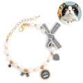 Miniatyrbillede 2 af 8: Hunde- og Katteperle Halskæde Bling Tilbehør Bånd Kærlighed Charm Vedhæng Kæledyr Hvalp Smykker til Hunhvalp Chihuahua Yorkie Justerbar Håndlavet