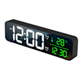 Miniatyrbild 1 av 8: Digital väckarklocka, LED-väckarklocka Digital spegel väggklocka stora siffror bordsklocka med datum temperaturvisning, USB digital väckarklocka
