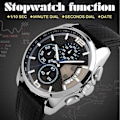 Miniatyrbild 5 av 7: Herrar Klockor Läderband Sport Mode Klänning Casual Analog Kvarts Chronograph Fader Presenter Armbandsur, Urtavla diameter 46mm