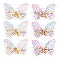 Miniatyrbillede 1 af 5: 6 stk. Aurora Magic Resin Neglebor med fjederdansende sommerfugl negletilbehør