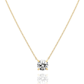 Miniatyrbillede 1 af 5: Forgyldt Swarovski Krystal Solitaire (8mm) CZ Diskret Choker Halskæde | Guld Halskæder til Kvinder